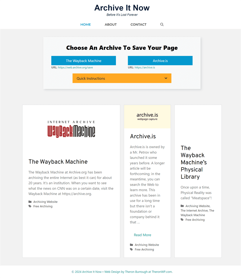 ArchiveItNow.com Homepage